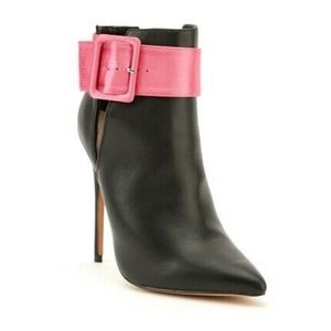 NEW LOST INK SIZE 3 36 BLACK PINK HIGH HEEL STILETTO SEXY ANKLE BOOTS never worn